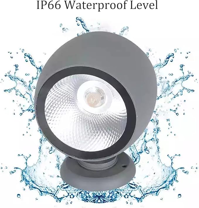 Outdoor Spotlight Rotatable LED Landscape Light Decorative Lights IP65 Waterproof for Doorways Garden Garages Lawn(White10W-AC24V)