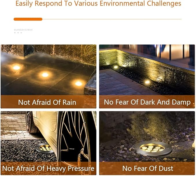 6PCS Landscape Lights - Outdoor Buried Lights AC85-265V IP66 Waterproof Recessed LED Spotlight Round Ground LED Spotlight for Villas Stair Step Lawn Lighting(Warm White12W)