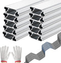 Greenhouse Spring Wire &amp Lock Channel - 20 Sets 6.6 ft PVC Coated Spring Wire &amp Aluminum Alloy U-Channel Bundle with Nylon Gloves for Fast Fix Poly Film Shade Cloth