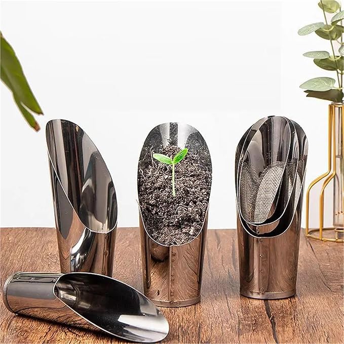 Bonsai Soil Scoop 3pcs Soil Scoop for Indoor Plants Stainless Steel Scooper for Planting Rust-Proof Bonsai Hand Tool with Comfortable
