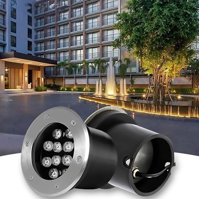 Outdoor Buried Lights - LED Underwater Light Recessed LED Fountain Light AC12/24V Low Voltage Round Pond Spotlight IP68 Waterproof Embedded Landscape Lights for Underwater Lighting(Red12V-6W) (Y