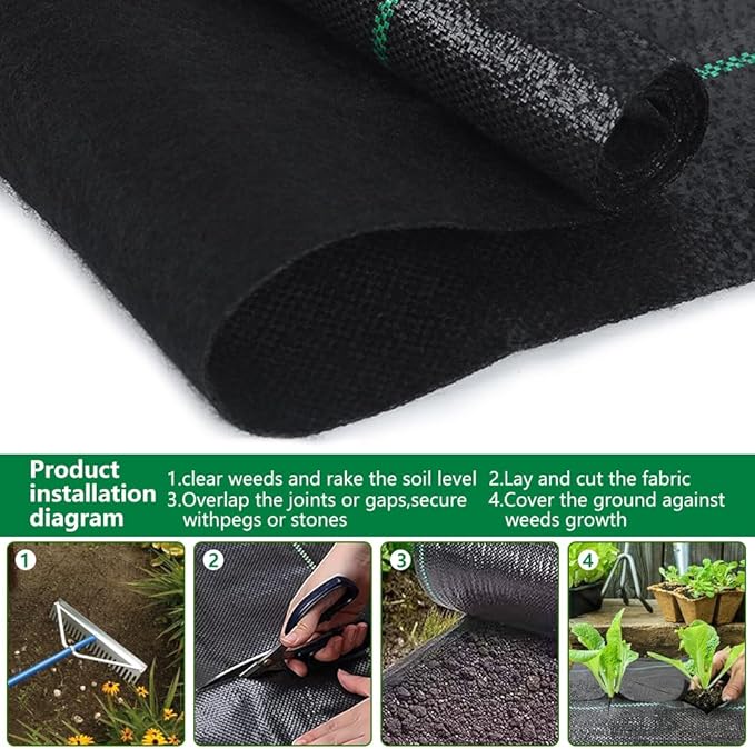 3ft x 300ft Weed Barrier Landscape Fabric Heavy Duty5.3 oz Weed Blocker Garden Ground Cover FabricGarden Control ClothGround Cover with Woven Weed ClothDurable Landscaping FabricVelvet Back