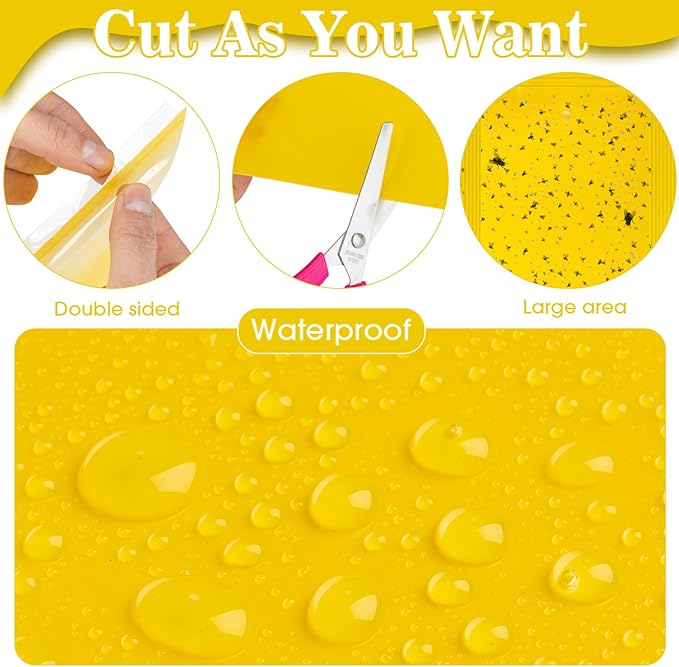 220 Pcs 7.9 x 4 Inch Sticky Traps for Plant Gnats Double Sided Sticky Traps with Twist Ties for Flying Killer Insect Indoor Outdoor Fungus Gnats Whiteflies Aphids (Yellow)