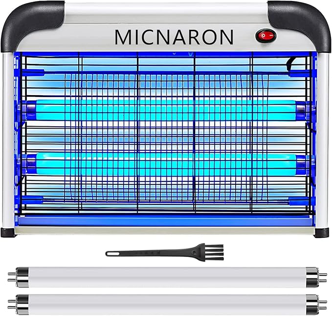 Fly Trap Indoor Bug Zapper 2800V Powerful Flying Insect Mosquito Killer w/ 20W Blue Light Attract Plug-in Pest Control Machine for Moth Fruit Fly Fungus Gnat Garage Bug Catcher