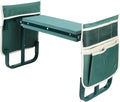 Garden Kneeler Carbon Steel &amp EVA Pad Wide Kneeler Seat 2 Large Tool Bags Garden Stool with Adjustable Height Multipurpose Folding Kneelers for Gardening Camping (Green)