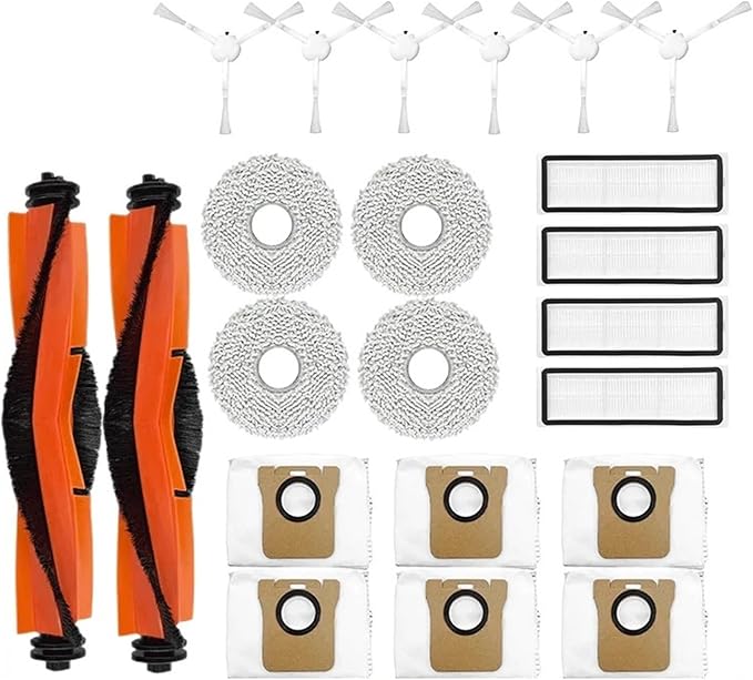 Compatible with Xiaomi Robot Vacuum X20+ / X20 Plus Replacement Parts Accessories Main Roller Side Brush Hepa Filter Mop Cloth Dust Bag(5)
