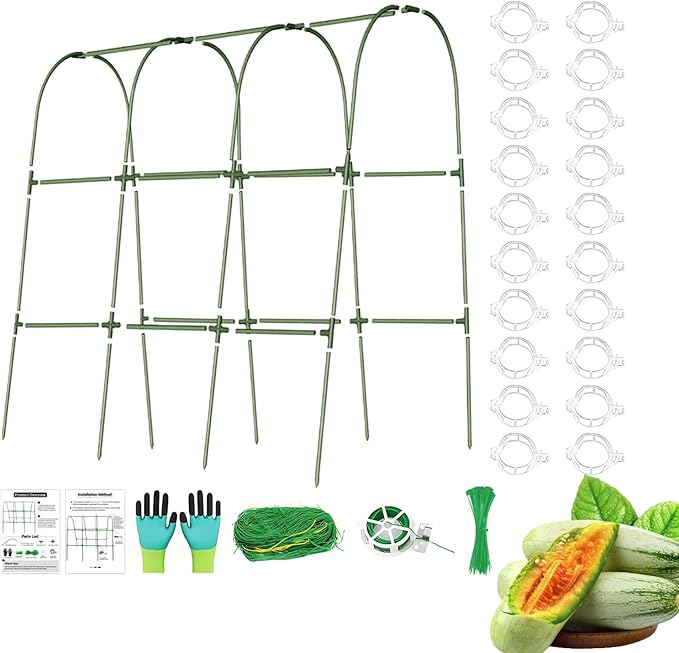 Cucumber Trellis | Garden Metal Cucumber Trellis | Heavy-Duty Metal Arch Plants Supports for Greenhouse Pumpkins Eggplants Peas Cultivation