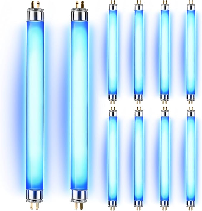 10Pack 32050 6Watt UV Replacement Bulbs F6T5/BL Fluorescent Tube G5 Base Mosquito &amp Flying Insect Trap Bug Zapper Light Bulb Compatible with DT2000XL DT2000XLP