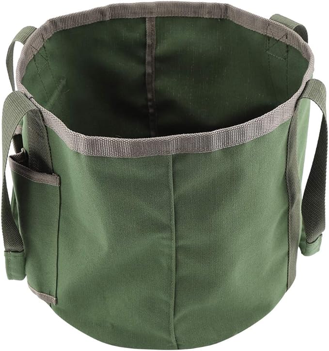 Yosoo Garden Tools Storage Bag Gardening Bucket Organizer with Pockets for Women Men Gardener Garden Tote Garden Tool Set Kit Green