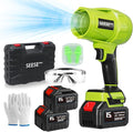 Turbo Jet Blower 1000g Thrust Cordless Leaf Blower Ultra-Light 1200 CFM 200 MPH Handheld Power Blower Long Runtime for Car Drying Porch Steps (2 * 15 Batteries Set)