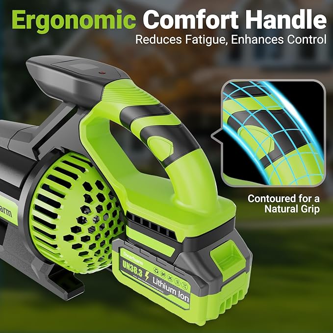 Cordless Leaf Blower with 715 CFM 35000 RPM Brushless Motor Lightweight Electric Blower with LCD &amp 3-Speed Modes Battery Powered with 2×4.0Ah Batteries &amp Charger for Lawn Care Yard Patio