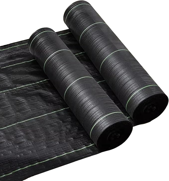 Weed Control Membrane Breathable Weed Barrier Fabric Porous Weed Membrane Trimmable Weed Barrier Perfect for Gardens Patios Flower Beds Landscaping(1.5 * 100m)