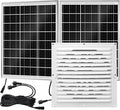 High-Speed Solar Attic Fan Kit 2pcs 20W Solar Panels + 25W DC Fan (Max 1500RPM) Plug and Play for Attic Roof Vent Greenhouse or Chicken Coop