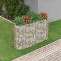 Gabion Raised Bed Silver Galvanized Iron Large Heavy Duty Rectangular Planter for Outdoor Plants Weatherproof Garden &amp Terrace 74.8x19.7x39.4 in