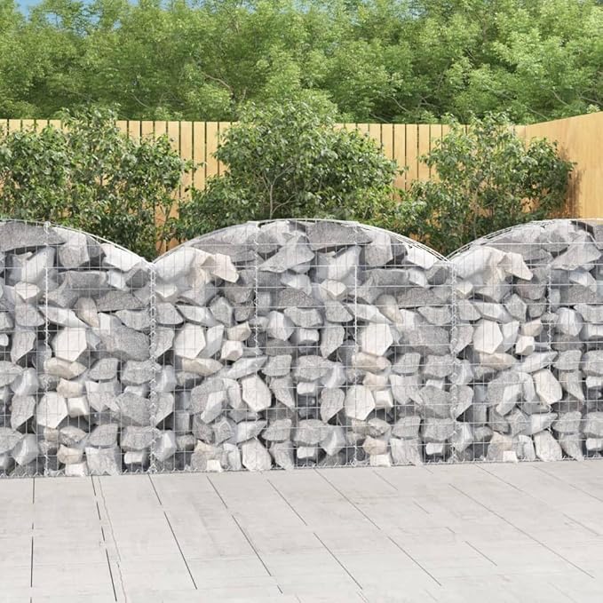 Gabion Basket Silver Galvanized Iron Large Spiral Outdoor Planter Durable Metal Garden Bed for Stones &amp Plants 59.1 x 47.2 Inch