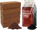 Coco Coir 650gm Bricks (5-Pack) + Worm Bliss (1 Gallon) - Organic Coco Coir for Plants &amp Worm Castings for Plants - Coconut Coir Bricks - Earthworm Castings Worm Fertilizer - Garden Soil Potting M