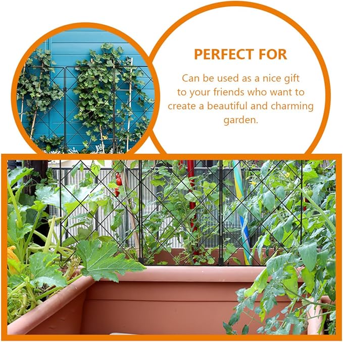 Alasum 2pcs Foldable Iron Plant Climbing Frame Trellis for Garden and Indoor Vine Support Multifunctional Plant Vine Bracket for Tomatoes and Flowers