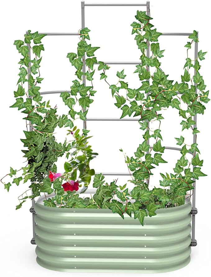 Vego garden Modular Wall Trellis System Triple Section 3.5' Long for 2.0' x 3.5' (Kids Bed) or 3.5' x 3.5' (4 in 1) Garden Beds