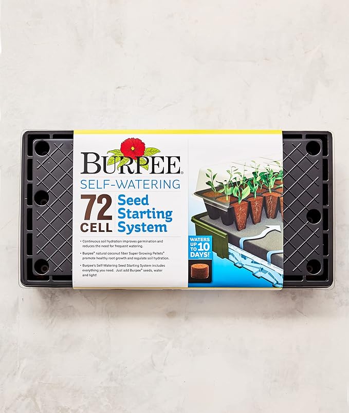 Burpee 72-Cell Self-Watering Seed Starter Bundle with Organic Coconut Coir Soil Mix