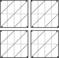 Quilt Block-Diagonals Wall Trellis Panels (4 Panels)