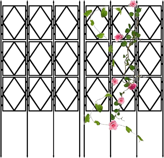 Garden Trellis for Plant Support Outdoor Foldable Plant Trellis Roses Climbing Frame Patio &amp Balcony Decor for Ivy Roses Clematis Potted Plants(W60xH180CM(2.0x5.9FT))