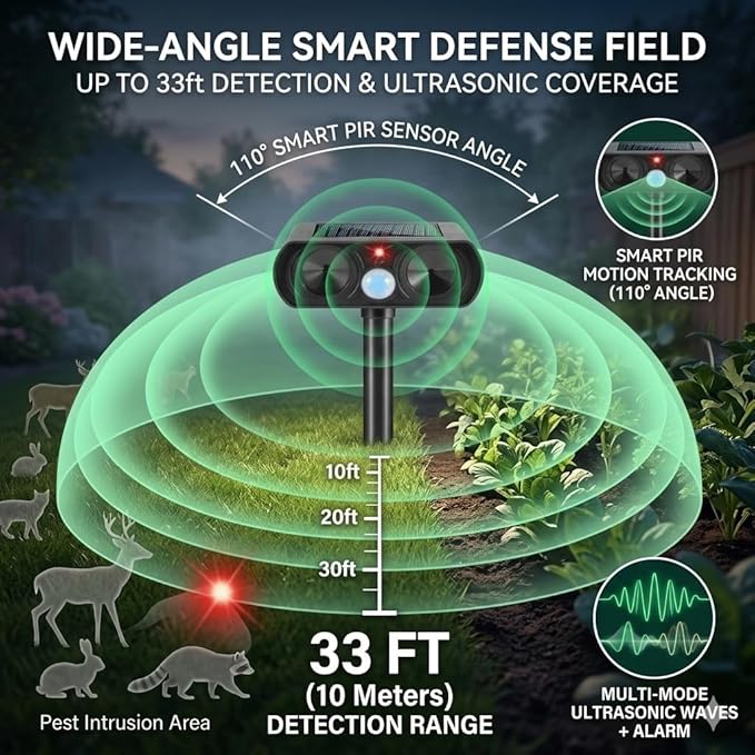 4Pack Ultrasonic Cat Repellent Outdoor to Keep Cats AwaySolar Ultrasonic Animal Repellent Outdoor with Motion ActivatedSolar Cat Repellent for YardVegetable PatchGardenLawn