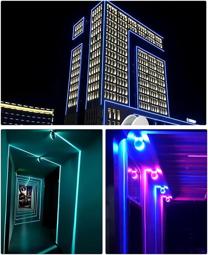 LED Outdoor Window Sill Light IP65 Waterproof Spotlight Contour Lighting Door Frame Trail Strip Hotel Corridor Lights 10W(Blue10W-DC24V)