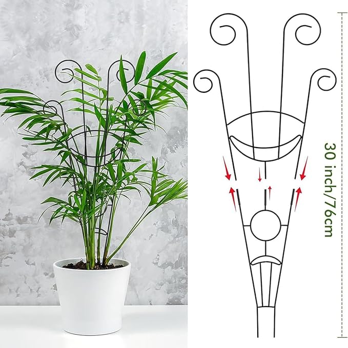 Plant Trellis Indoor Stackable Plant Trellis Climbing Plant Small Plant Climbing TrellisTrellis for Climbing Plants IndoorMetal Garden Trellis for Ivy Pothos Monstera Hoya Flower Vine (4PCS)
