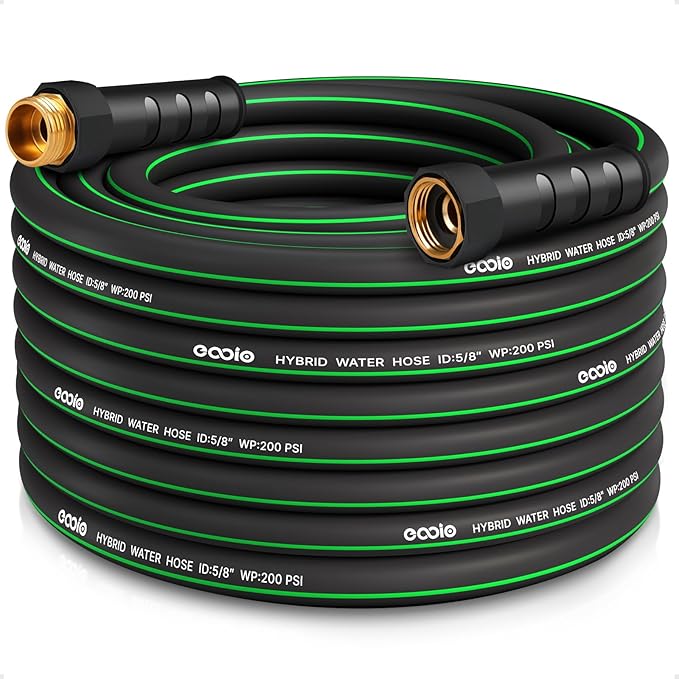 Heavy Duty Garden Hose 75ft NON-EXPANDABLE Flexible Water Hose Kink Resistant Lightweight Hybrid Hose Leakproof Hose Male to Female Fittings