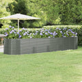 Garden Raised Bed Powder-Coated Steel 155.9x39.4x26.8 GrayWeight:55.12lbs319074