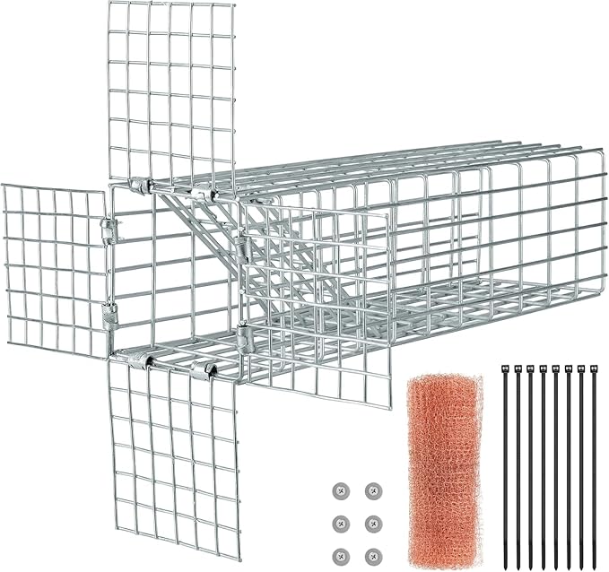 One Way Squirrel Door Excluder Humane Squirrels Chipmunks Contactless Excluder for Outdoor Spaces Like Attics Chimneys - Includes Full Installation Kit