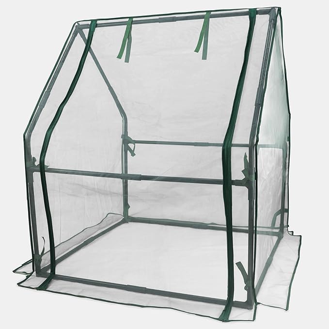Gardzen Mini Greenhouse with Mesh Cover Portable Outdoor Greenhouse Enhanced Ventilation Ideal for Spring Summer &amp Fall 36.2(L) x36.2(W) x42.5(H)
