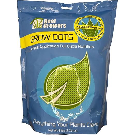 Real Growers Grow Dots Classic 6lb – Bulk Single Application Programmed Release Nutrients for Soilless Grows