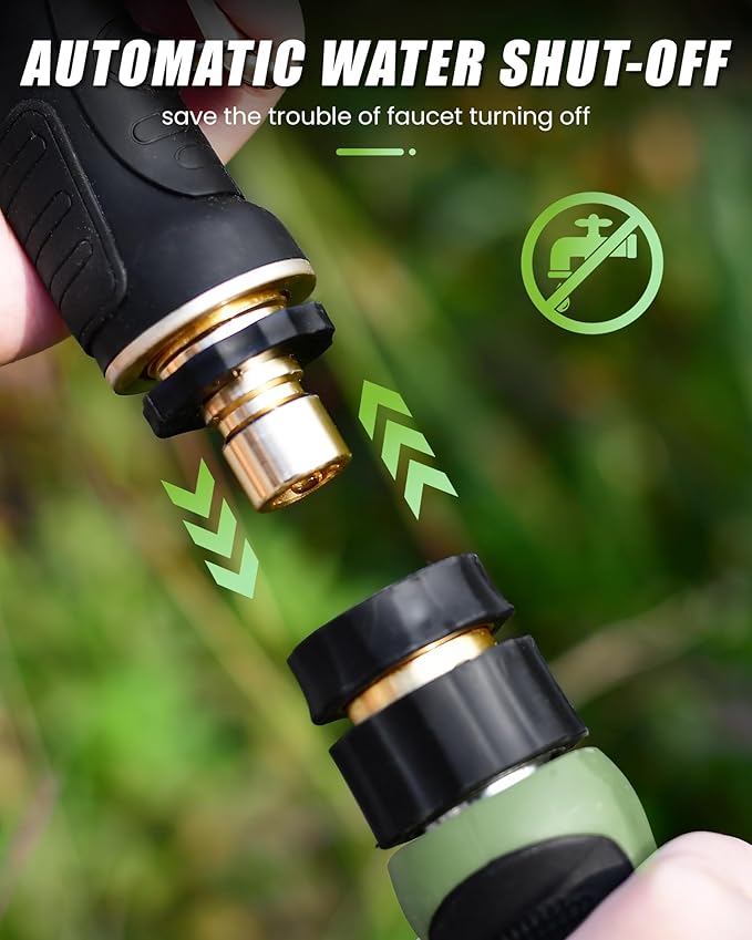 RAINPOINT Garden Hose Nozzle 9 Spray Patterns Hose Sprayer Nozzle Heavy Duty Metal Water Hose Nozzle Adjustable Hand Sprayer Watering Plants and Lawn Pet Showering Green