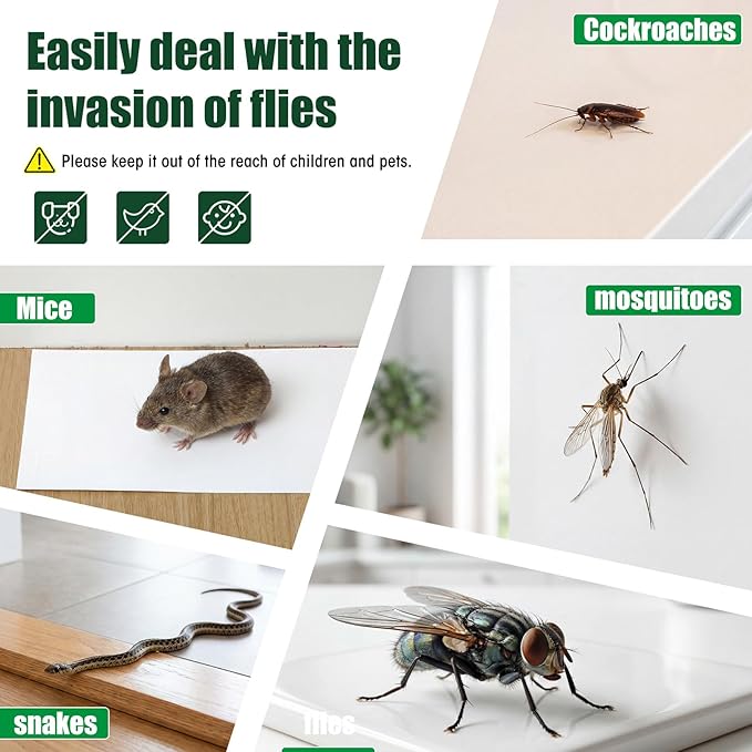 Qualirey 150 Pack Large Mouse Traps Strong Sticky Mouse &amp Insect Glue Traps Boards Bulk Indoor for Home Sticky Pest Control Adhesive for Catching Rats &amp Rodents Cockroaches Bugs Unscented