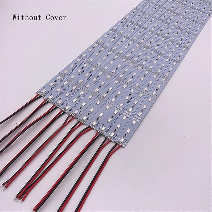 LED Plants Grow Lights DC 12 V 5730 SMD LED Bar Lights Compatible with Aquarium Greenhouse Lamp 10pcs 50CM (Color : Without Cover Size : 2Red 4 Blue)