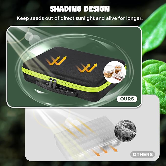 ProCase 41 Slots Seed Storage Organizer Sorter Box Sturdy Seed Bank Saving Kit Container for Garden Vegetable Plant Flower Seed Keeper Set with Label Stickers Funnel 3 Size of Bottles 1 oz 3 oz 5 oz