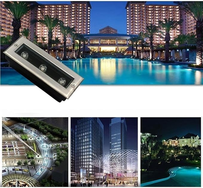 Buried Yard Lamp - Rectangular Recessed LED Spotlight Outdoor Linear Underground Lights IP67 Waterproof Corridor Aisle Lights Stair Step Light(Warm White Light24w(24v))