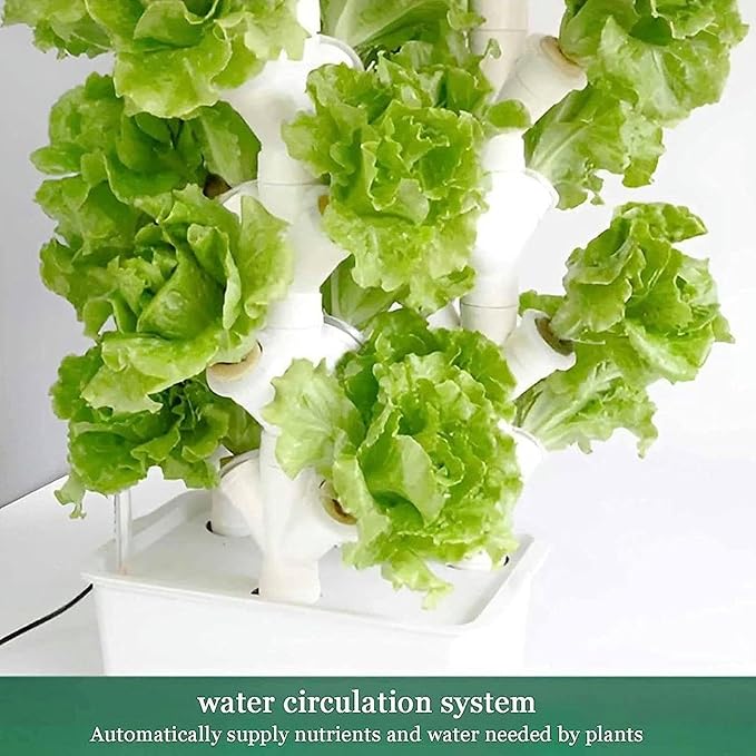 Vertical Grow TowerVegetable Plant Tower2/3/4 Columns Hydroponic Growing Kit Hydroponic Tower Grow SystemGift for Gardening Lover - Home Grow HerbsVeggies &amp Fruit16/24/32Holes32Holes