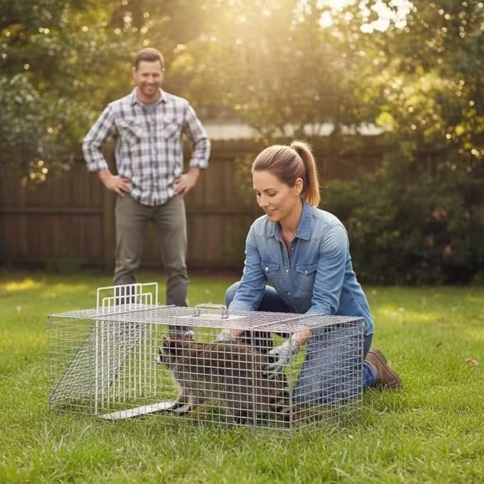 Stainless Steel Trap Divider — Heavy-Duty Fork Divider for Live Animal Traps &amp Feral Cat CagesCorrosion-Resistant Handle Fits Tomahawk/Standard 12” Traps