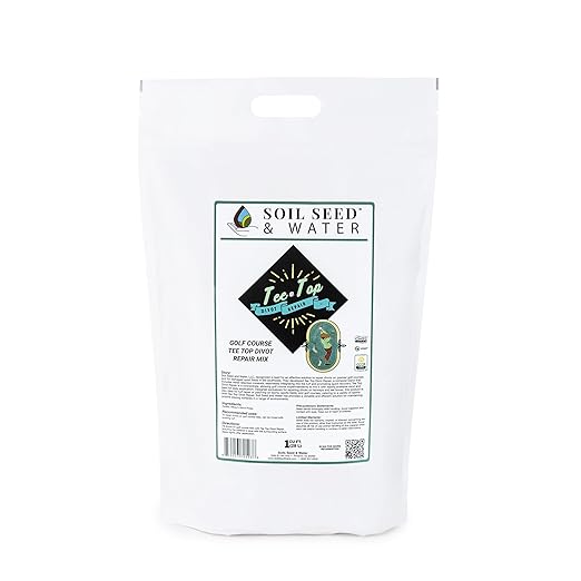 Soil Seed &amp Water Tee Top Divot Repair Blend – Turf Repair Soil Organic Fertilizer for Golf Greens Lawns &amp Sports Fields - OMRI Listed Organic Fertilizer