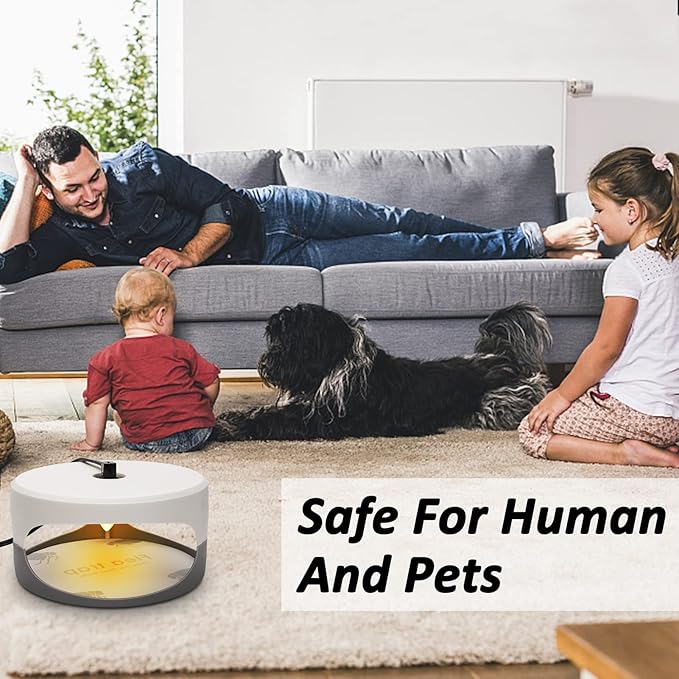 Flea Traps for Inside Your Home 2 Pack Flea Trap with Sticky Pads Refills &amp Light Bulb Replacement Odorless Natural Indoor Bed Bug Light Killer Insect Infestation Treatment Trap for Kids Pet