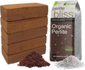 Coco Bliss 650gm Bricks (5-Pack) + Perlite Bliss (8 Qts) - Coco Coir Bricks &amp Organic Perlite for Plants - Coco Coir Perlite Mix - Organic Coco Coir for Plants - Coconut Coir Bulk Potting Soil Mix