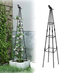 160cm Rustproof Garden Trellis for Climbing Plants Metal Obelisk Potted Plants Tomato Cages for Sweet Pea Frame Rose Trellis Vegetables Fruits