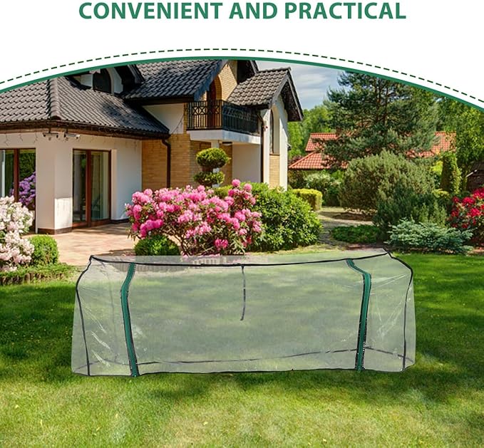 POPETPOP Transparent Greenhouse Cover Easy to Use Garden Protection Tent for Raised Garden Bed Heavy Duty Plant Cover Reliable Frost Weather Protection for Thriving Plants