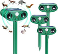 2026 Solar Animal Repellent Outdoor&ampCat Repellent Outdoor with Motion Deer Repellent Devices Ultrasonic Cat Deterrent Fox Raccoon Squirrel Rabbit Coyote Deterrent for Farm Orchard Garden 4 PCS