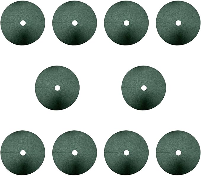 10 Pieces Tree Mulch Rings for Weed Control Barrier Fabric Round Moisturizing Fruit Tree Protector Non Woven Green- 72cm 8cm Hole