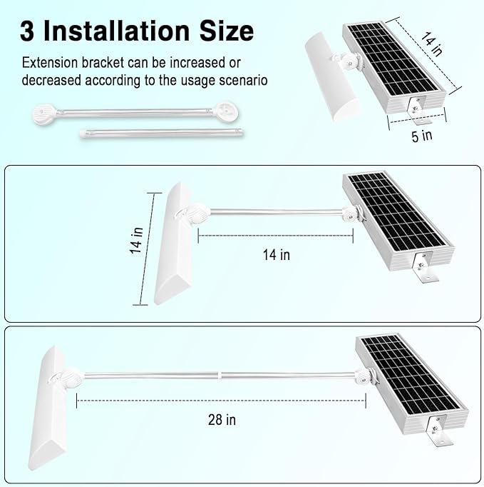 Commercial Solar Billboard Lights Sign Lights 8.5W Solar Panel 210pcs Super Bright LED 1300 Lumens Waterproof Easy Installation White