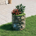 Outdoor Garden Galvanized Steel Circular Gabion Pole Patio Backyard Gabion Basket Cage Planter Stand Garden Gabion Post Raised Bed Fencing Ø19.7x19.7-177