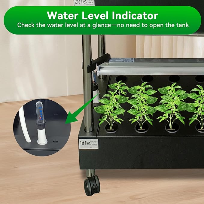 Upgraded 3-Tier Hydroponics Growing System Kit 60-Pod Indoor Garden with Adjustable Full-Spectrum LED Grow Light Auto Water Circulation Smart Growing System for Herbs Vegetables &amp Climbing Plan